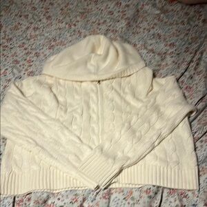 SO Cream Cardigan with Classic Cable Knit